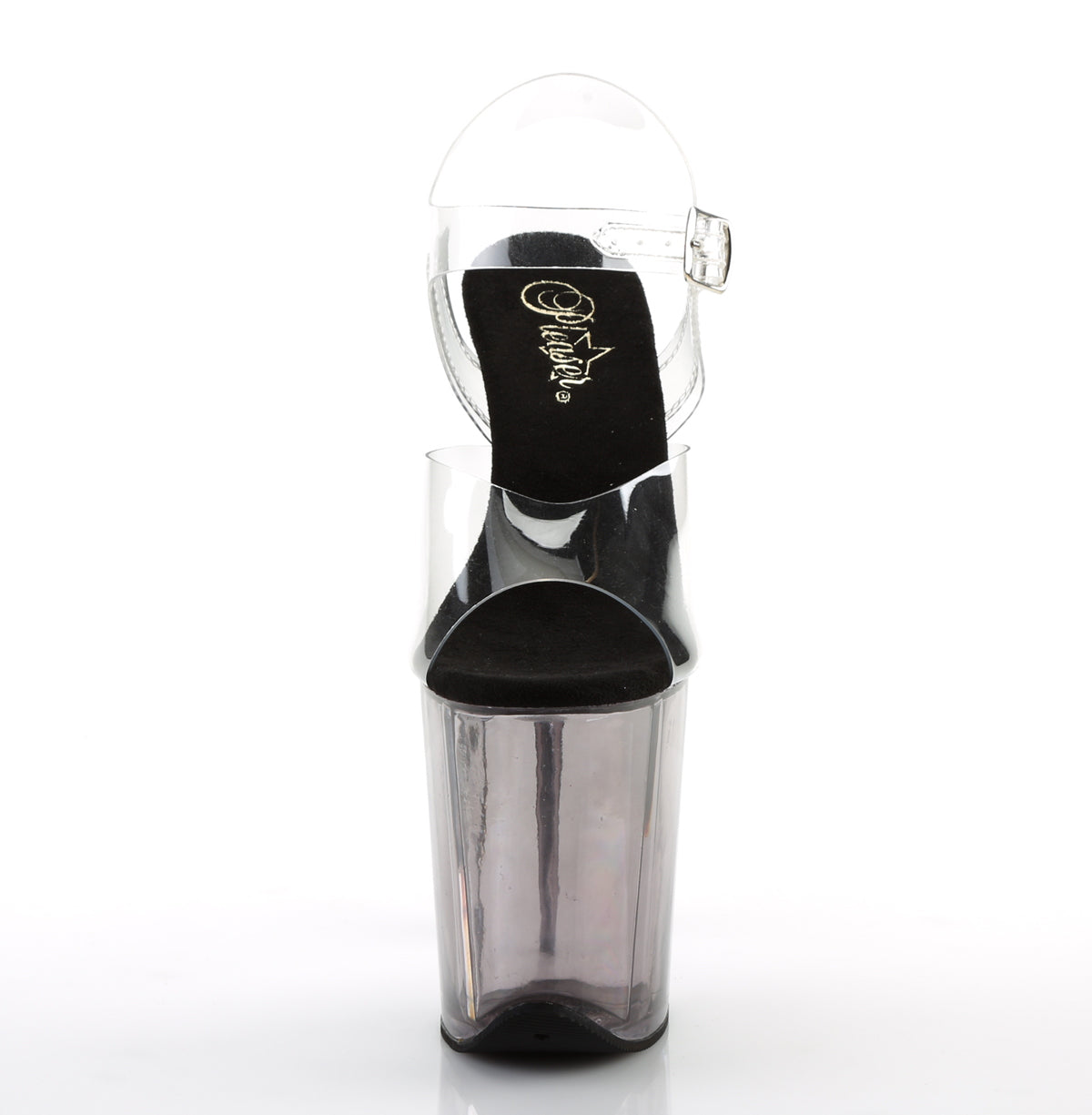 FLAMINGO-808T Pleaser Clear Smoke 8 Inch Platform Dancer Pole Heels