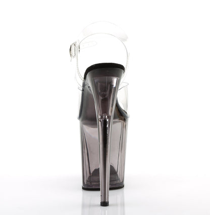 FLAMINGO-808T Pleaser Clear Smoke 8 Inch Platform Dancer Pole Heels