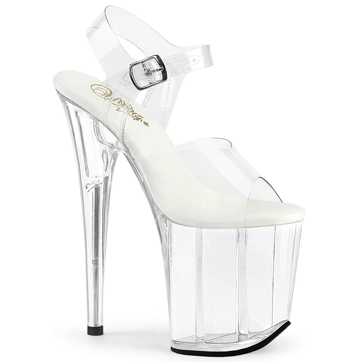 FLAMINGO-808VL Pleaser Clear 8 Inch Statement Dancer Pole Heels