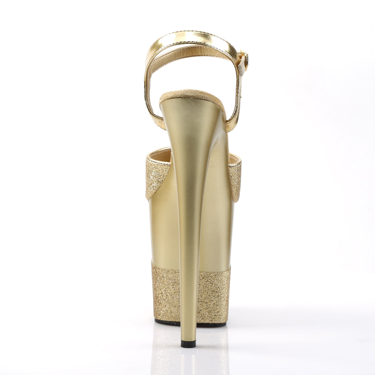 FLAMINGO-809-2G Pleaser Gold Glitter 8 Inch Exotic Dancing Pole Heels