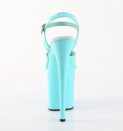 FLAMINGO-809 Pleaser Aqua Patent 8 Inch Sexy Platform Pole Heels