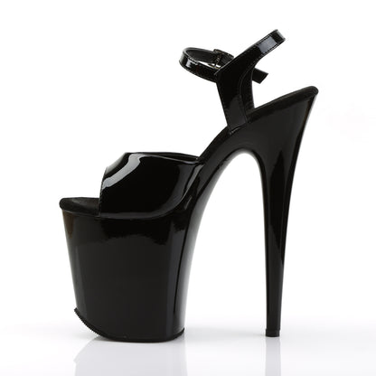Pleaser FLAMINGO-809 Black Platform Sandals - 8 Inch Heels