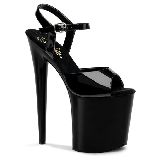 FLAMINGO-809 Pleaser Black 8 Inch Platform Sexy Pole Heels