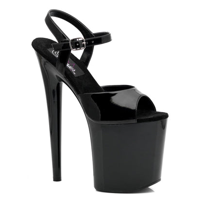 FLAMINGO-809 8 Inch Heel Black Patent Fetish Shoes