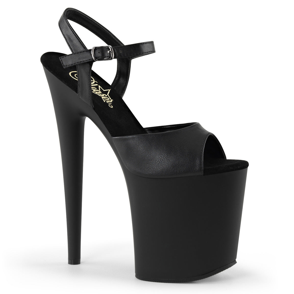 FLAMINGO-809 Pleaser Black 8 Inch Erotic Dancing Pole Heels