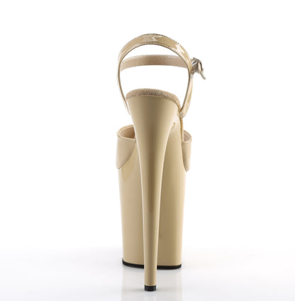 Pleaser FLAMINGO-809 Cream Platform Sandals - 8 Inch Heels
