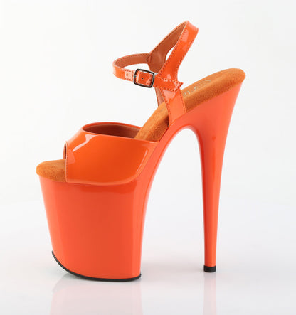 FLAMINGO-809 Pleaser Orange 8 Inch Exotic Sexy Dancing Heels