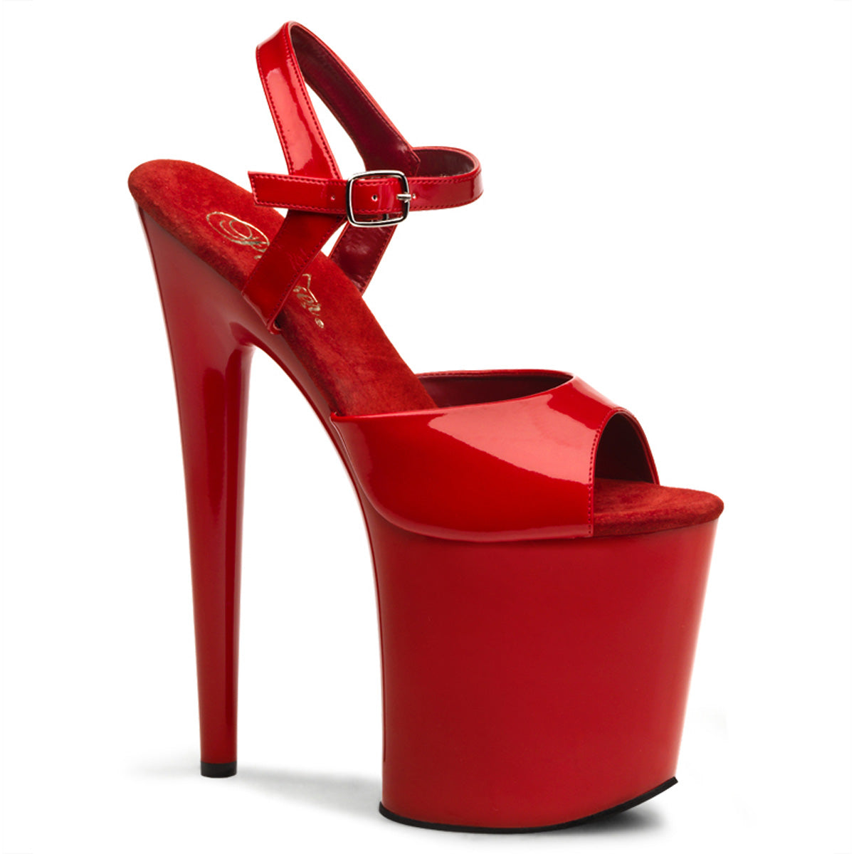 FLAMINGO-809 Pleaser Red 8 Inch Sexy Pole Dancing Heels Red Patent