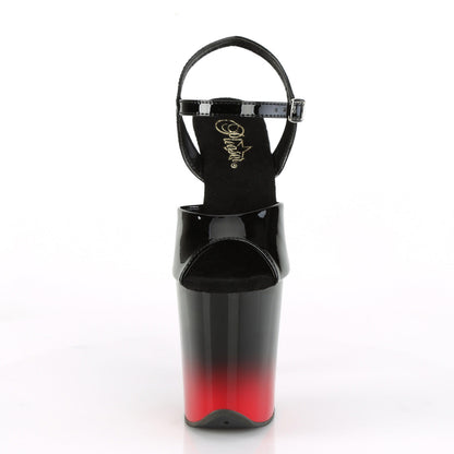 FLAMINGO-809BR-H Pleaser Black Red 8 Inch Sexy Pole Dancing Heels