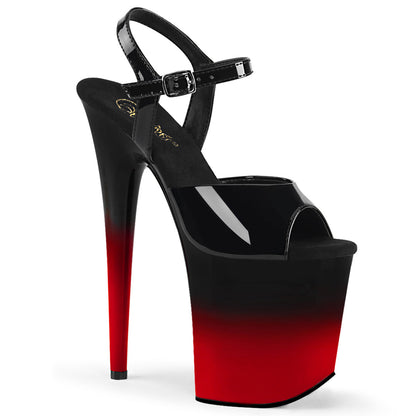 FLAMINGO-809BR-H Pleaser Black Red 8 Inch Sexy Pole Dancing Heels Black Patent Black-Red