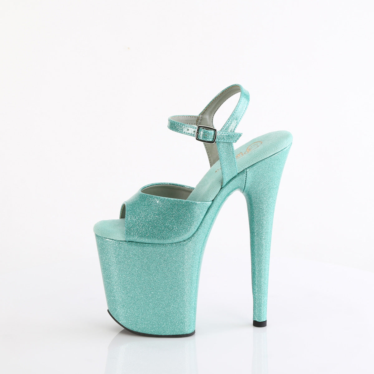 FLAMINGO-809GP Pleaser Aqua Glitter 8 Inch Strippers Dancing Heels