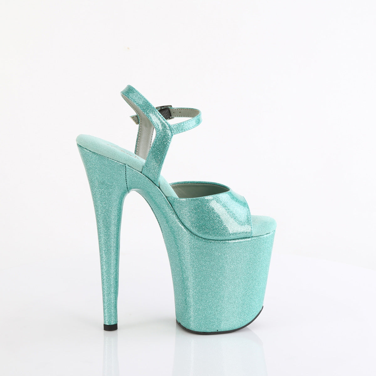 FLAMINGO-809GP Pleaser Aqua Glitter 8 Inch Strippers Dancing Heels