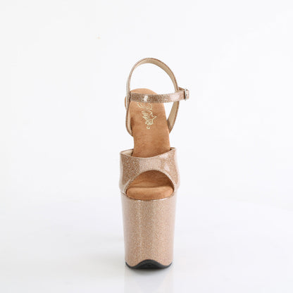 FLAMINGO-809GP Pleaser Gold Glitter 8 Inch Pole Dance Platform Shoes