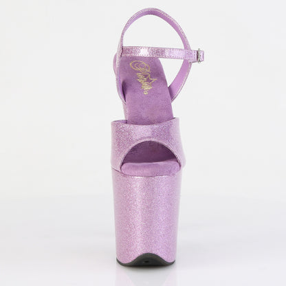 Pleaser FLAMINGO-809GP Lilac Glitter Platform Sandals - 8 Inch Heels