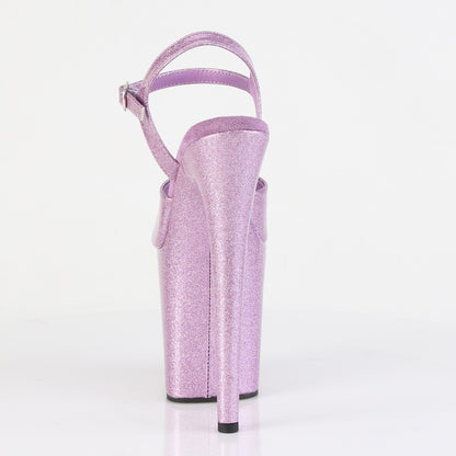 Pleaser FLAMINGO-809GP Lilac Glitter Platform Sandals - 8 Inch Heels