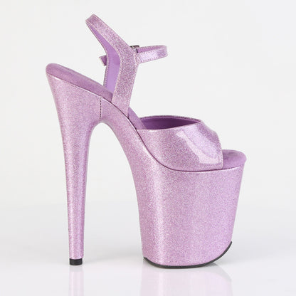 Pleaser FLAMINGO-809GP Lilac Glitter Platform Sandals - 8 Inch Heels