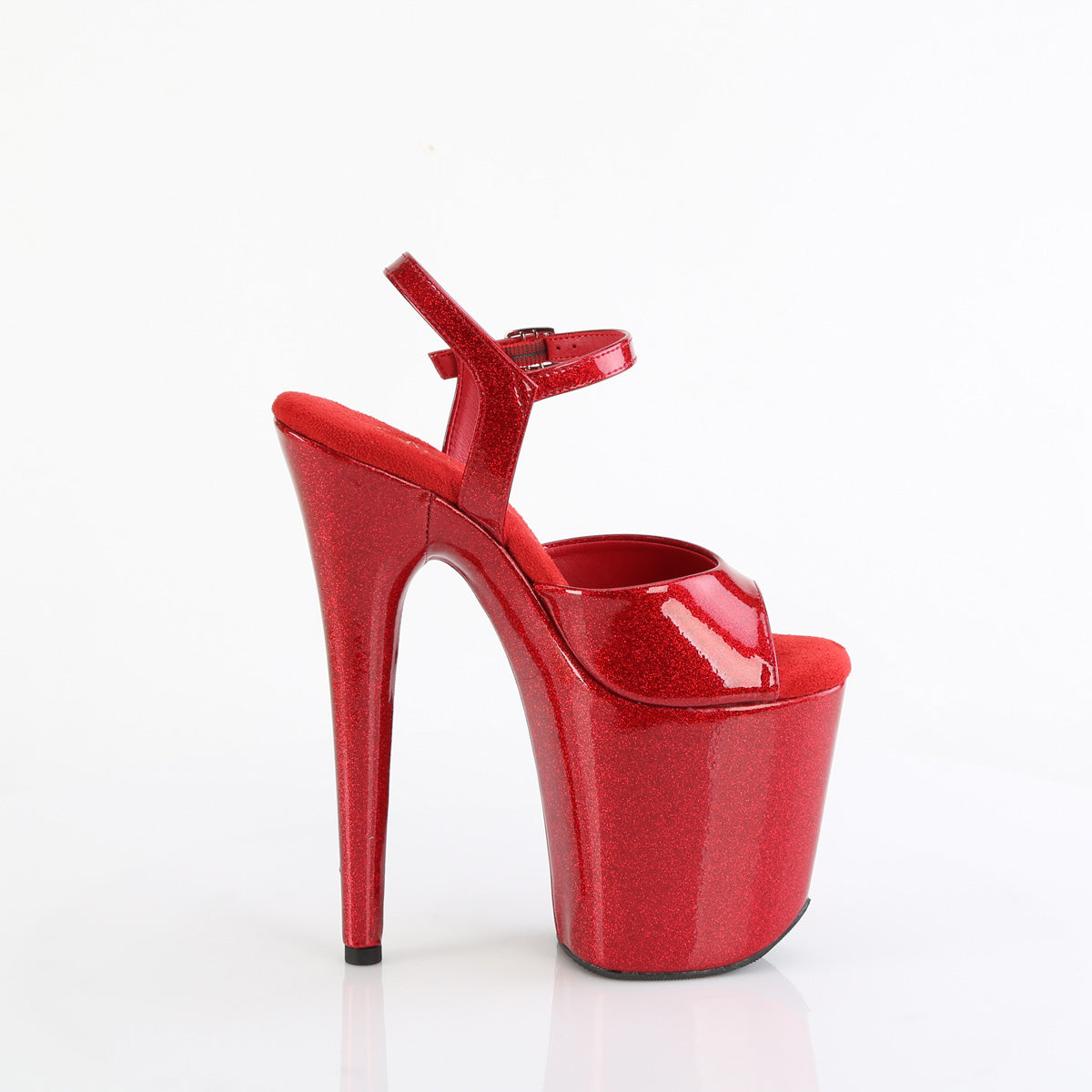 FLAMINGO-809GP Pleaser Red Glitter 8 Inch Exotic Dance Platform Shoes