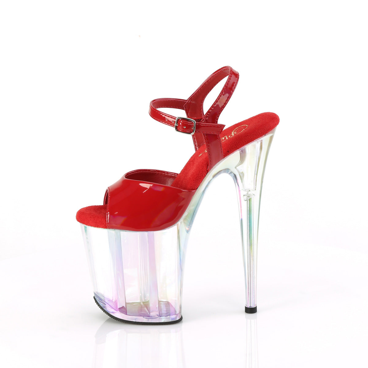 FLAMINGO-809HT Pleaser Red Holo 8 Inch Strippers Platform Shoes