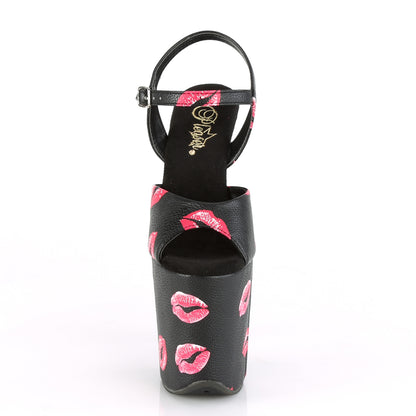 Pleaser FLAMINGO-809KISSES Black Platform Sandals - 8 Inch Heels