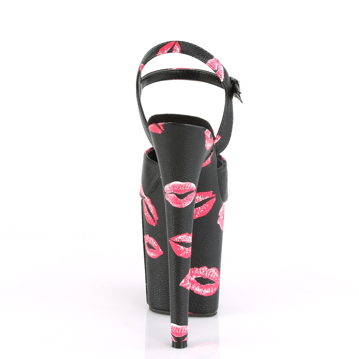 Pleaser FLAMINGO-809KISSES Black Platform Sandals - 8 Inch Heels