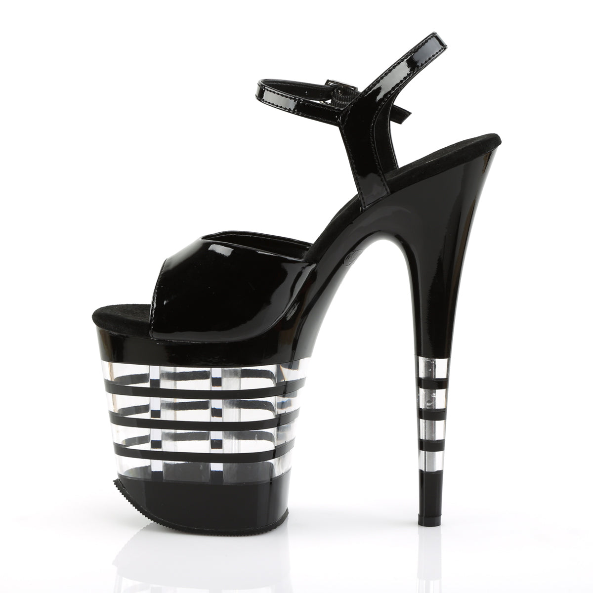 Pleaser FLAMINGO-809LN Black Platform Sandals - 8 Inch Heels