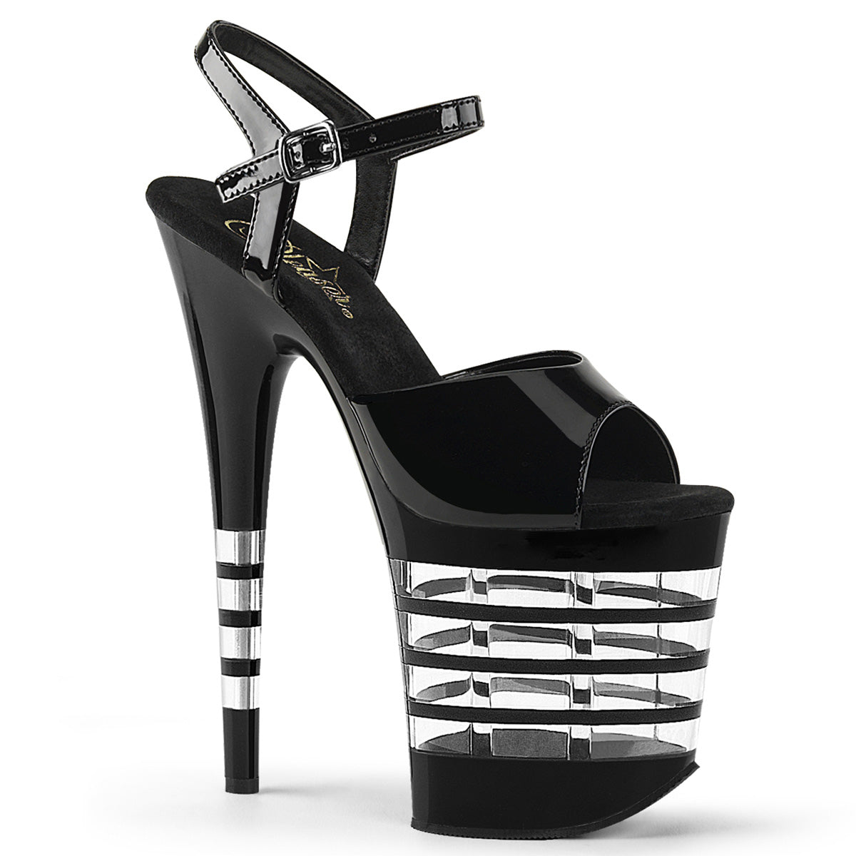 Pleaser FLAMINGO-809LN Black Platform Sandals - 8 Inch Heels