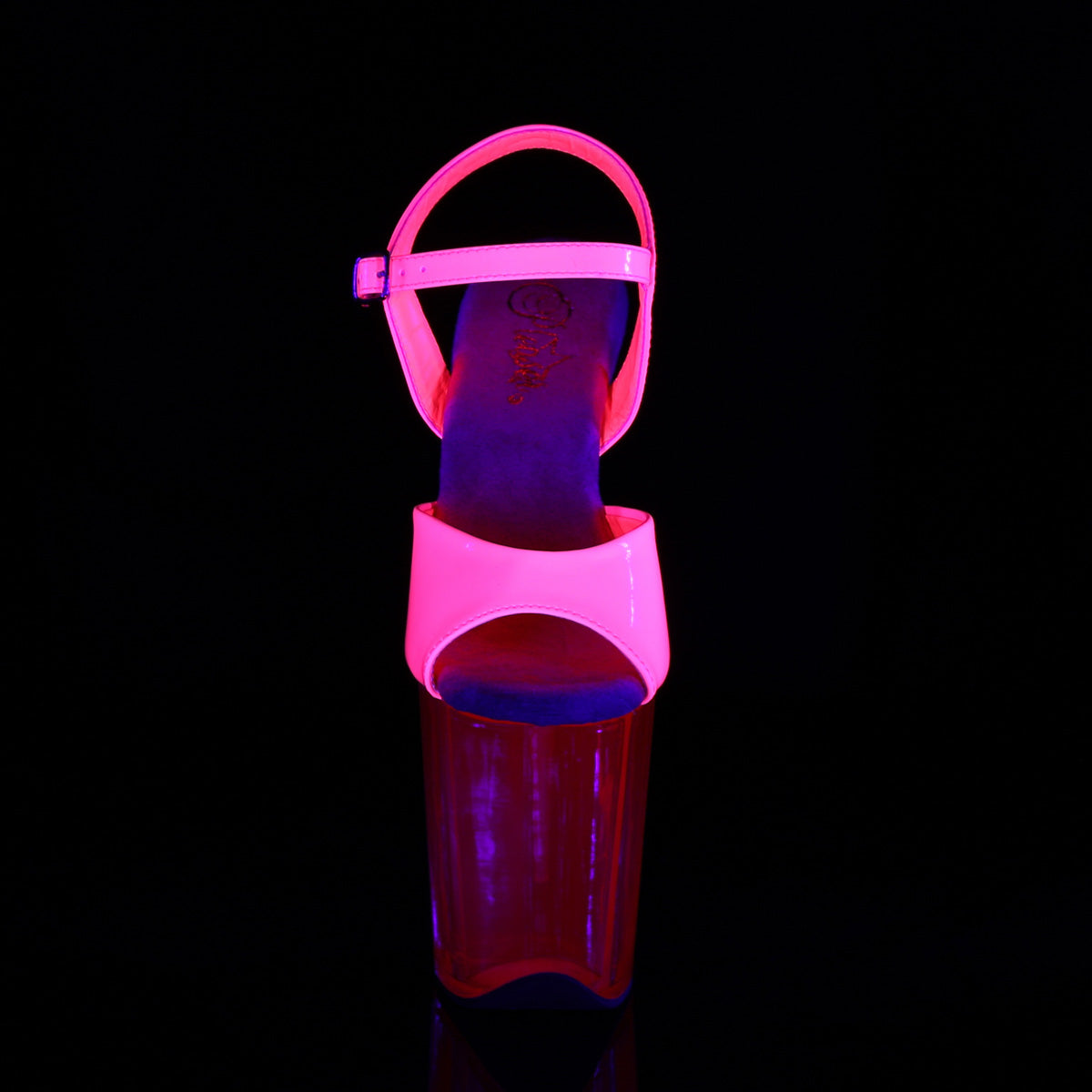 flamingo 809uvt pleaser sexy shoes 8 inch heel ankle strap neon uv platform tinted sandals