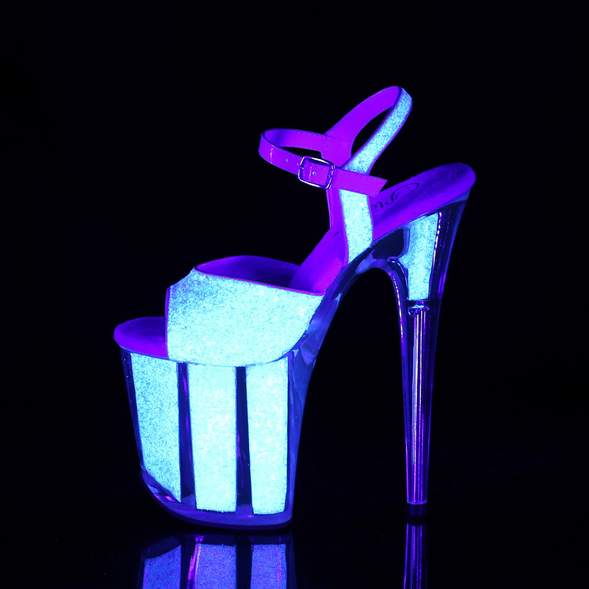 FLAMINGO-810UVG Pleaser Neon Opal Glitter 8 Inch Pole Dance Platform Shoes