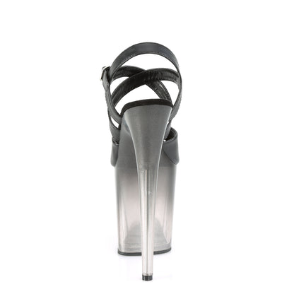Pleaser FLAMINGO-822T Black / Faded Black Platform Sandals - 8 Inch Heels