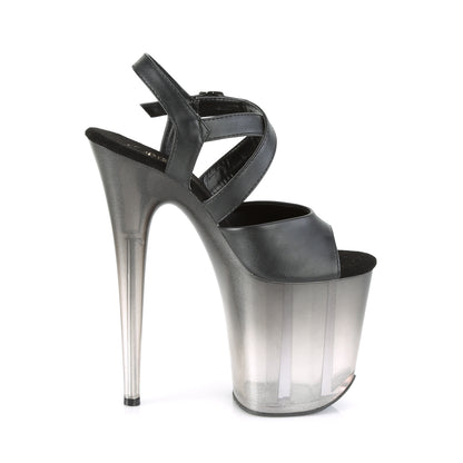 Pleaser FLAMINGO-822T Black / Faded Black Platform Sandals - 8 Inch Heels