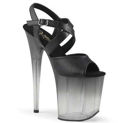 Pleaser FLAMINGO-822T Black / Faded Black Platform Sandals - 8 Inch Heels