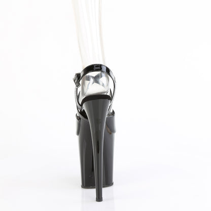 Pleaser FLAMINGO-824 Black Platform Sandals - 8 Inch Heels
