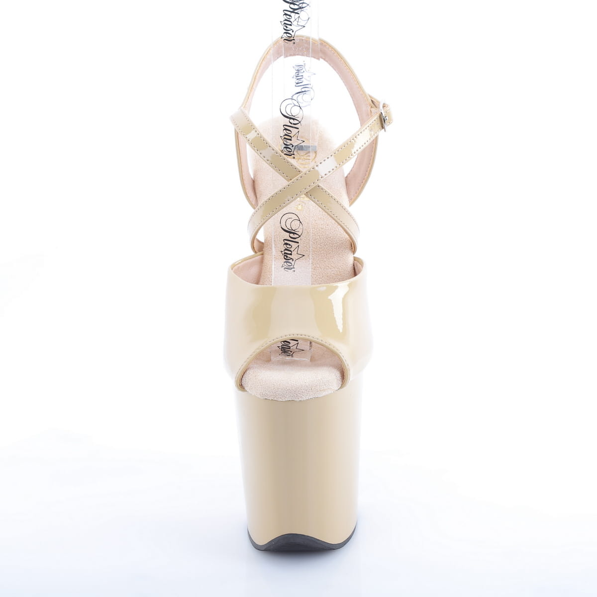 Pleaser FLAMINGO-824 Cream Platform Sandals - 8 Inch Heels