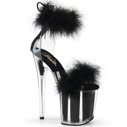FLAMINGO-824F Pleaser Black 8 Inch Lap Dancer Platform Shoes Clr-Blk Fur M