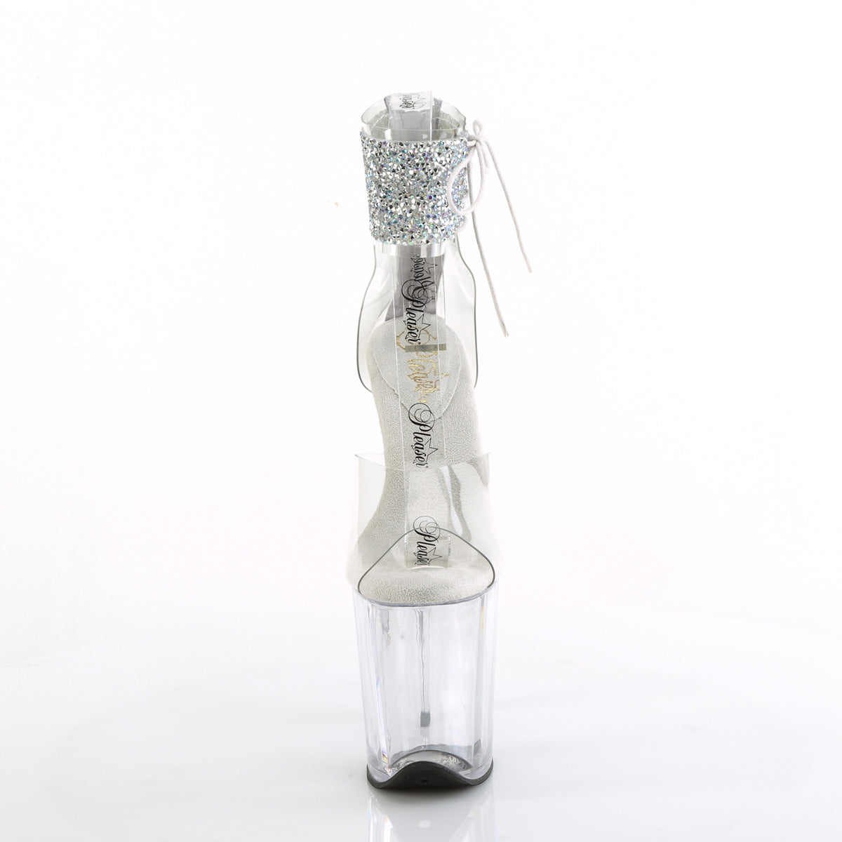 FLAMINGO-824RS-02 Pleaser Clear 8 Inch Platform Sexy Pole Heels