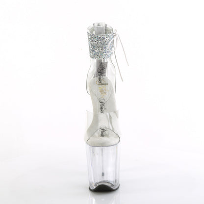 FLAMINGO-824RS-02 Pleaser Clear 8 Inch Platform Sexy Pole Heels