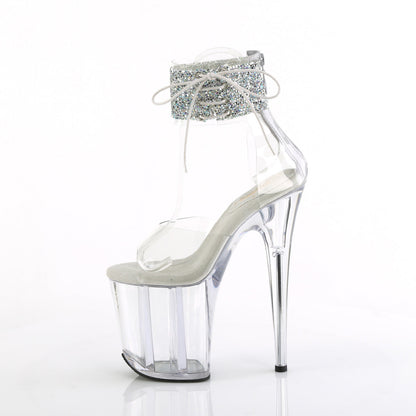 FLAMINGO-824RS-02 Pleaser Clear 8 Inch Platform Sexy Pole Heels