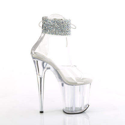 FLAMINGO-824RS-02 Pleaser Clear 8 Inch Platform Sexy Pole Heels
