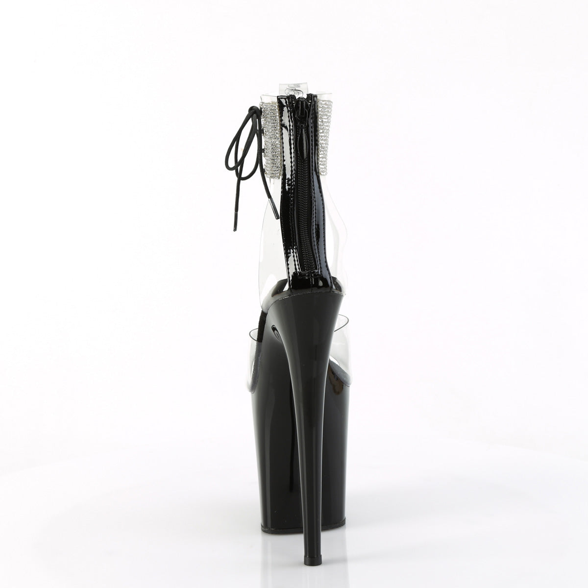 FLAMINGO-824RS Pleaser Clear Black 8 Inch Dancer Platform Platform Shoes