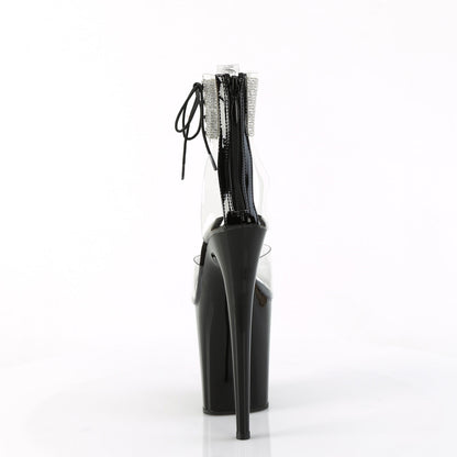 FLAMINGO-824RS Pleaser Clear Black 8 Inch Dancer Platform Platform Shoes