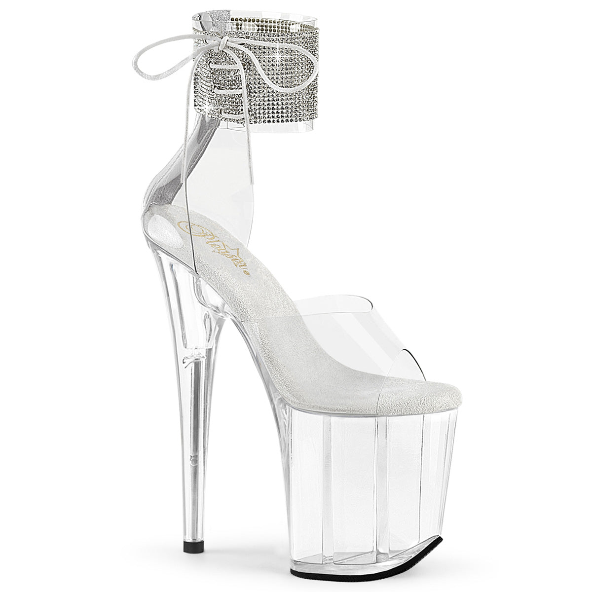 FLAMINGO-824RS Pleaser Clear 8 Inch Pole Dance Platform Shoes Clr Clr