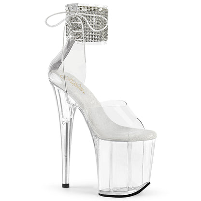 FLAMINGO-824RS Pleaser Clear 8 Inch Pole Dance Platform Shoes Clr Clr