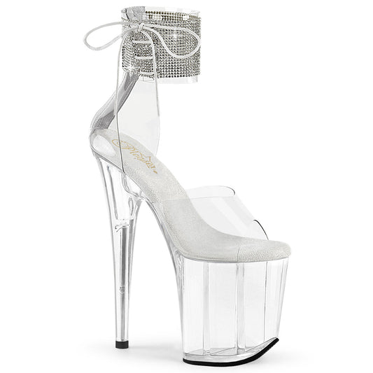 FLAMINGO-824RS Pleaser Clear 8 Inch Pole Dance Platform Shoes Clr Clr