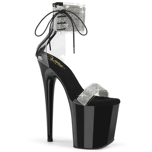 FLAMINGO-827RS Pleaser Black 8 Inch Exotic Dance Platform Shoes Clr-Blk Blk