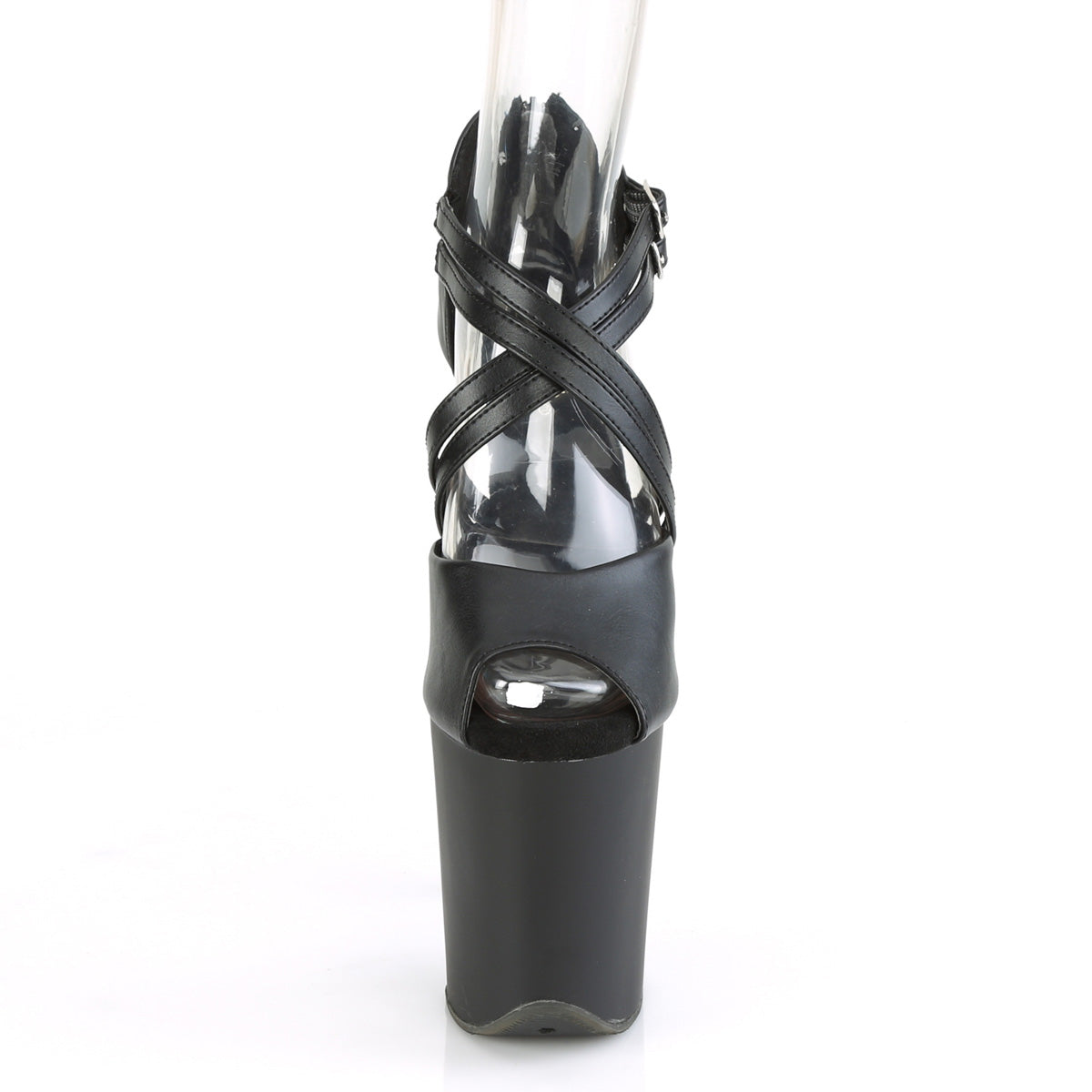 flamingo 865 pleaser black faux leather black matte shoes