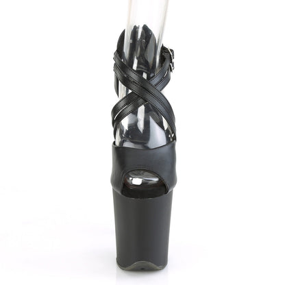 flamingo 865 pleaser black faux leather black matte shoes