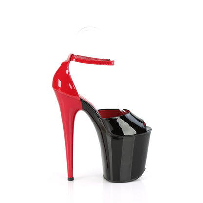 FLAMINGO-868 Pleaser Black Red 8 Inch Platform Sexy Pole Heels