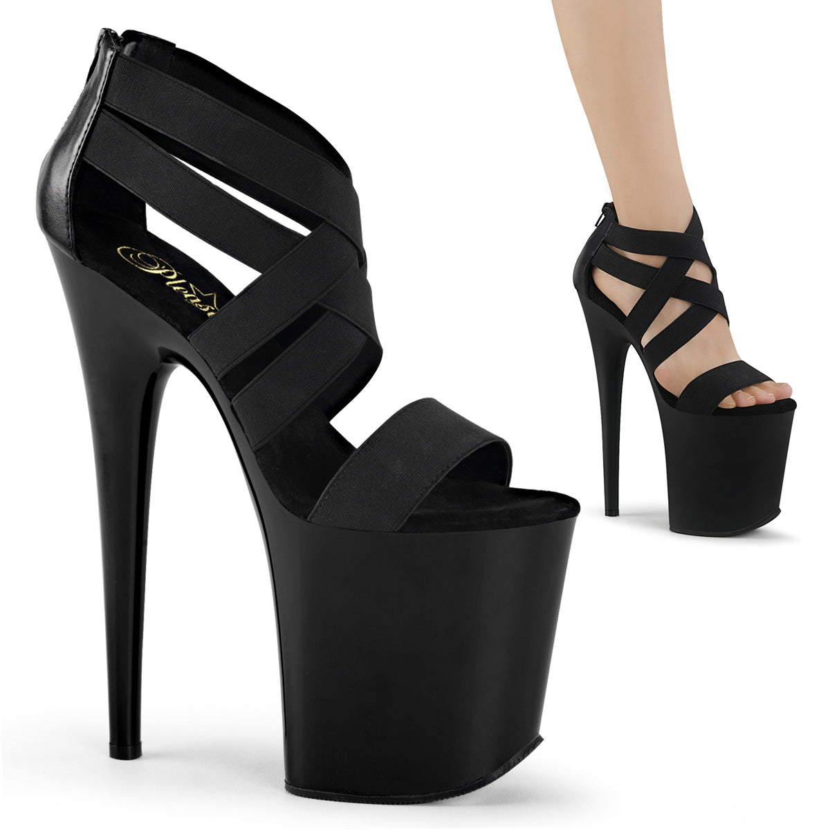 FLAMINGO-869 Pleaser Black 8 Inch Exotic Dance Platform Shoes
