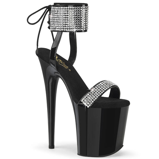 FLAMINGO-870 Pleaser Black 8 Inch Pole Dance Platform Shoes