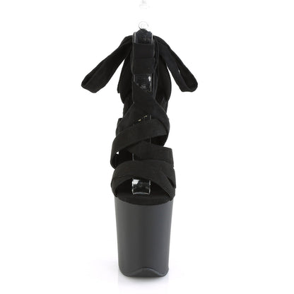 flamingo 876 pleaser platforms exotic dancing sexy black faux suede black matte fetish footwear